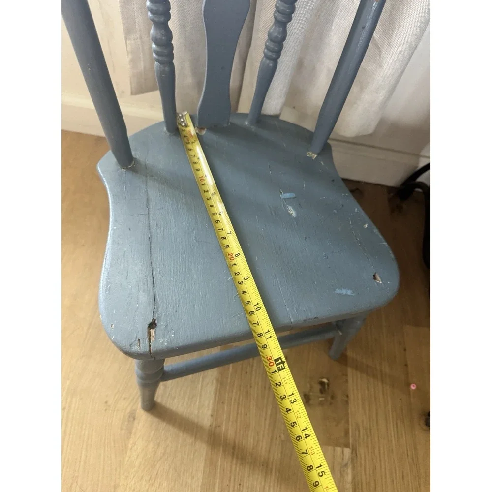 Antique Vintage Children's Curved Back Chair Wood Small Sample Early American